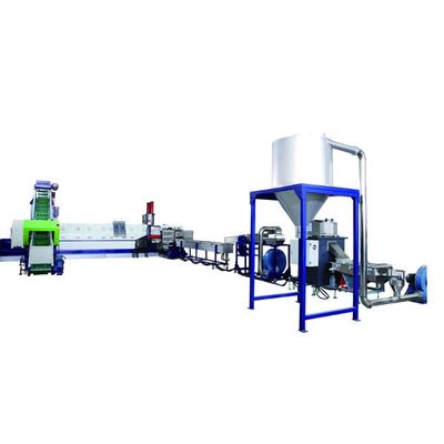 क्षैतिज प्लास्टिक pelletizing पुनर्चक्रण मशीन एकल पेंच extruder मशीन दो चरण